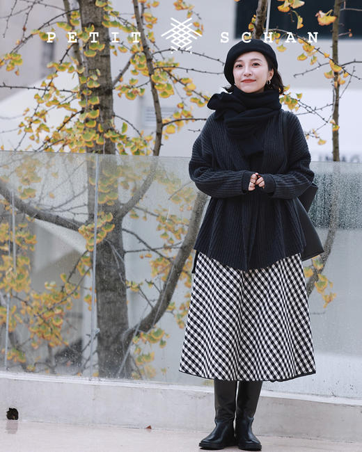 PETIT SCHAN小闪 CLO#160 waltz 圆舞曲 日本进口双面磨毛棉麻半身裙极简主义法式伞裙 商品图3