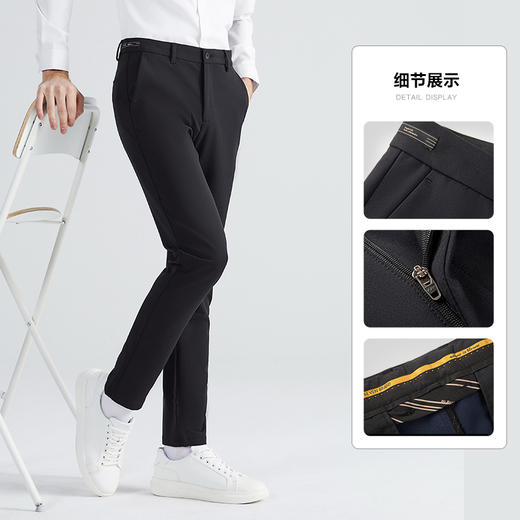 【火山岩暖燚绒】柒牌男休闲裤秋冬商务针织直筒裤123H70640	123H70640 商品图3