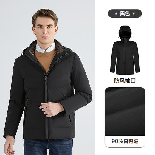 【可脱卸帽领】柒牌新款防风保暖户外男士羽绒服 123E70130 商品图1