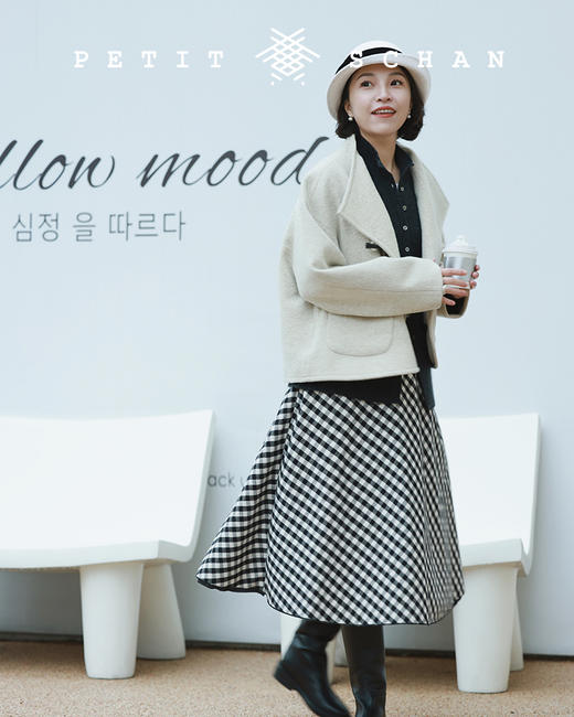 PETIT SCHAN小闪 CLO#160 waltz 圆舞曲 日本进口双面磨毛棉麻半身裙极简主义法式伞裙 商品图9