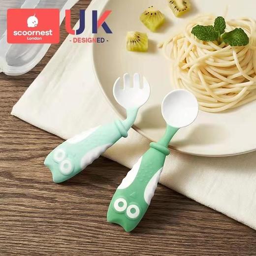 科巢宝宝学吃饭训练勺子婴儿辅食叉勺可弯曲自主进食学食儿童餐具辅食勺叉水果泥餐具 商品图6