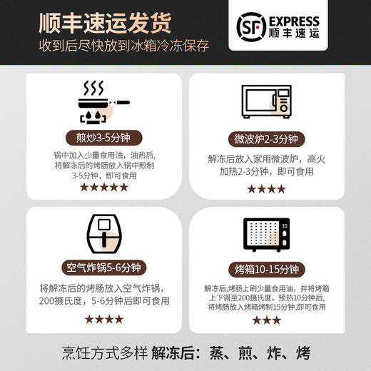 锋味派 火山石烤肠台湾纯香肉肠 地道肉肠脆皮肠 原味+黑椒组合装火腿肠 商品图6