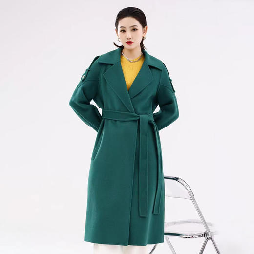 【伯妮斯茵】气质优雅系带收腰中长款 毛呢大衣 6C3951 商品图1