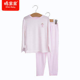 棉果果商场同款春季新品兰精莫代尔套头套装80-130尺码内衣家居服上衣+裤子套装M121302423104
