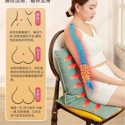[优选] 电加热艾绒坐垫靠背一体暖身护腰 久坐家用 热敷艾灸 双控温 可拆洗 商品图4
