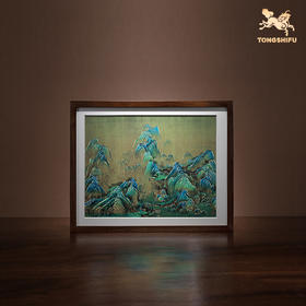 铜师傅 手工錾刻 铜雕画 《千里江山（桌面）》