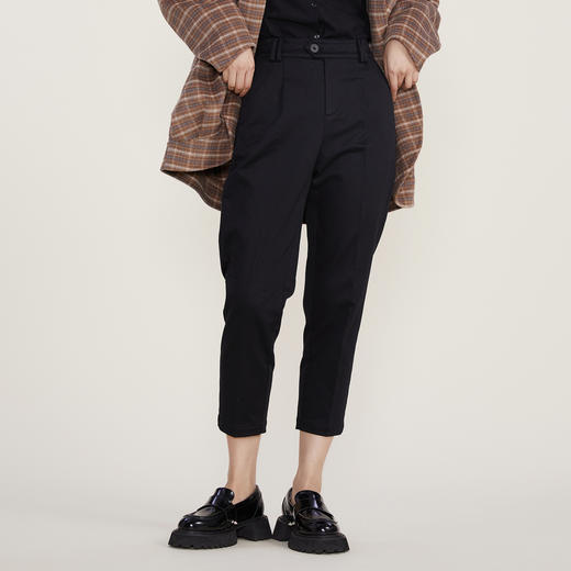 谜底22冬季新款经典百搭直筒西裤女简约时尚萝卜九分裤224MK1739 商品图0