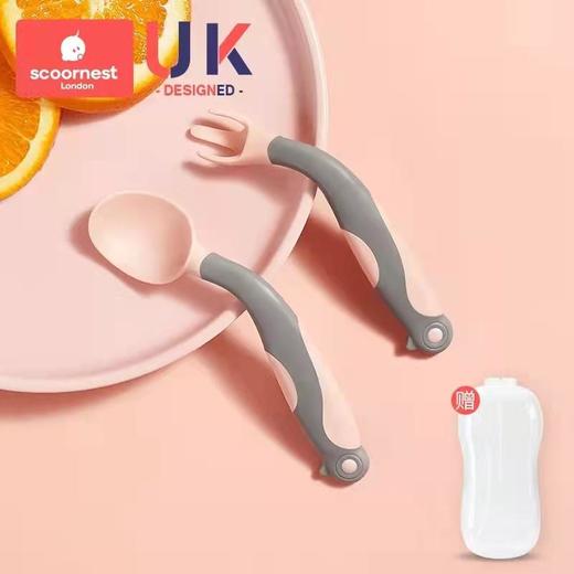 【2套装】科巢宝宝学吃饭训练勺子婴儿辅食弯头叉勺一岁可弯曲儿童餐具套装辅食勺 商品图5
