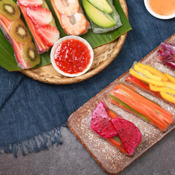 水妈妈 越南进口超薄水晶春卷皮340g约39张蔬菜卷0脂肪透明米纸皮春饼皮 商品图1