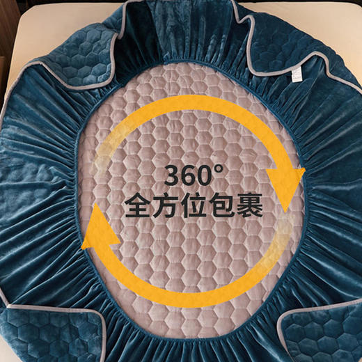 【喜佳柔温感牛奶绒夹棉床笠】360°包裹高弹松紧带牢牢包裹住床垫亲肤牛奶绒面、细腻柔软三层结构蓄热立体高弹松紧带不移位6D羽丝棉填充内外双重保暖力透气又保暖适用于多种床垫 商品图4