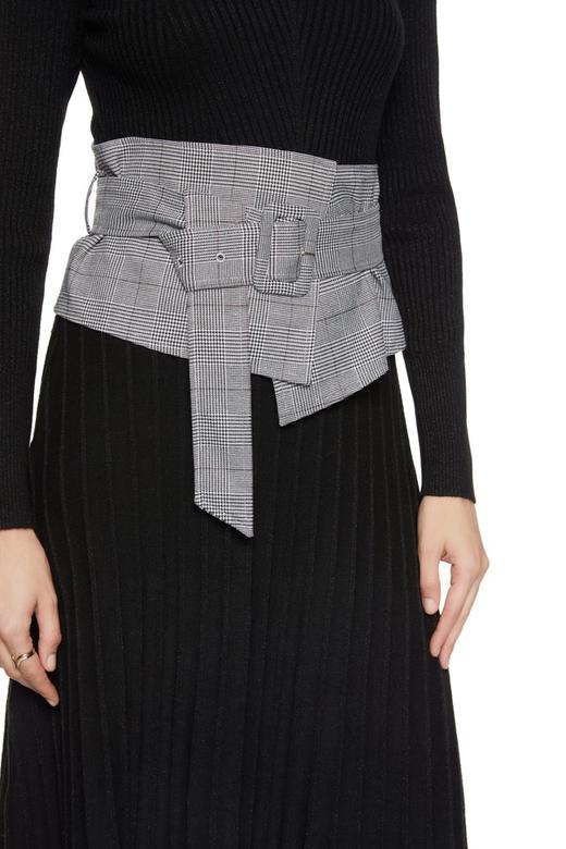 ZVY 千鸟格腰封针织连衣裙 8310 商品图3