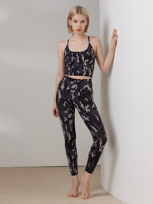 哈瓦塔进口双6抽象BRA九分裤瑜伽套装H320148 商品图12