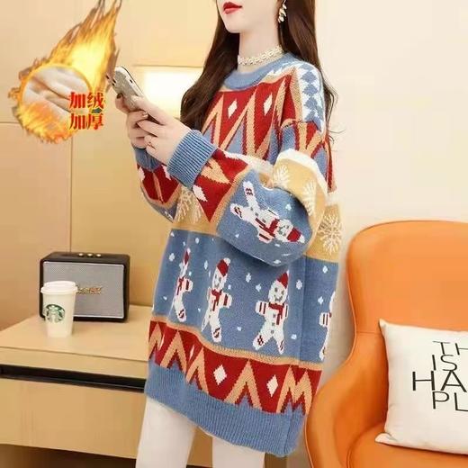 红色毛衣宽松套头 商品图2