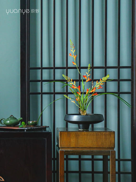 新中式火焰兰高端仿真花茶室客厅玄关摆设书房摆件装饰餐桌花摆花 商品图0