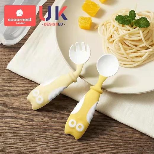 科巢宝宝学吃饭训练勺子婴儿辅食叉勺可弯曲自主进食学食儿童餐具辅食勺叉水果泥餐具 商品图7