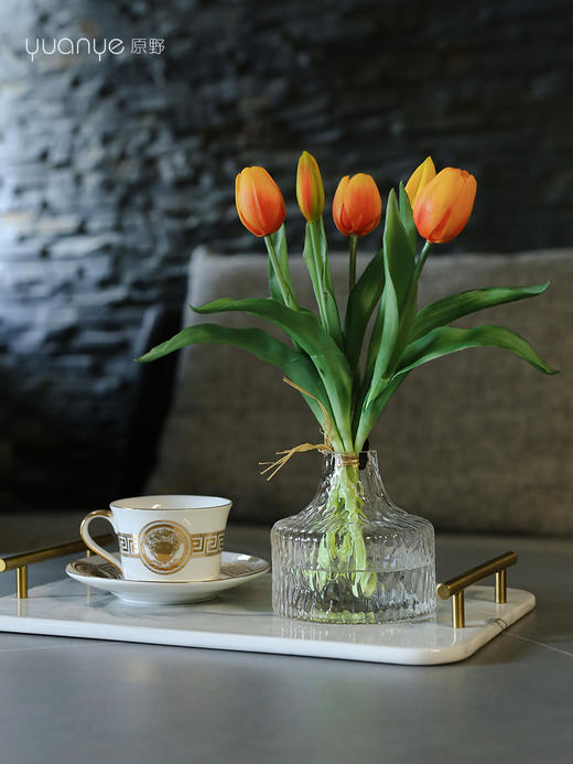 郁金香仿真花高档pu单支白色假花ins北欧风卧室内客厅装饰摆设件 商品图4