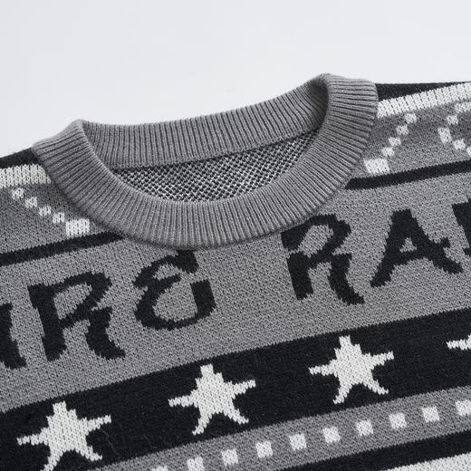 西遇提花毛衣男款新款圆领内搭兔子针织衫潮牌长袖上衣10132010 商品图5