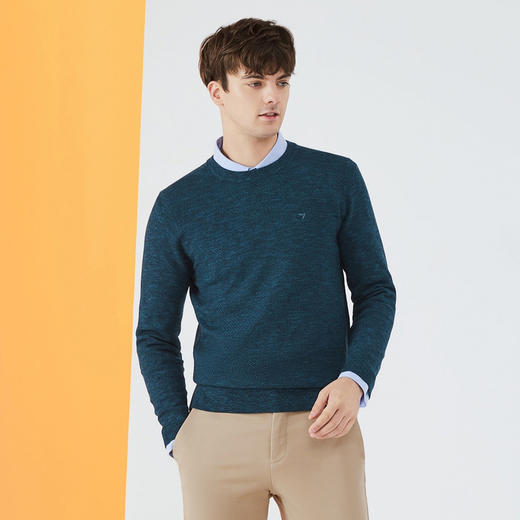 【7标可机洗毛衫】柒牌含羊毛针织衫秋冬保暖套头毛衣124Y70010	124Y70010 商品图3