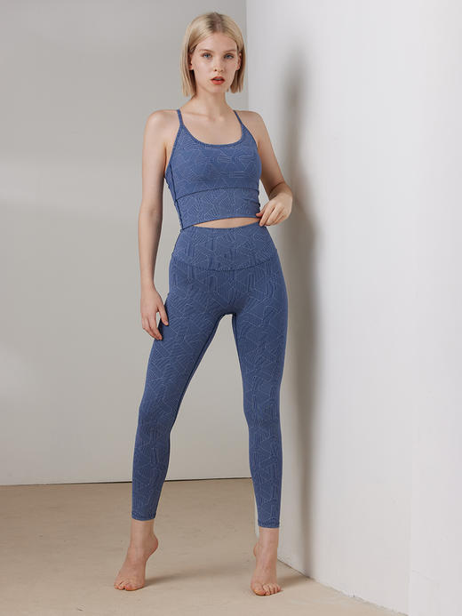 哈瓦塔进口双6抽象BRA九分裤瑜伽套装H320148 商品图10