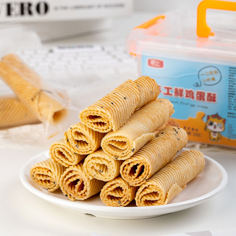 【好物推荐】休闲零食鲜鸡蛋酥（黑芝麻味）206g/盒