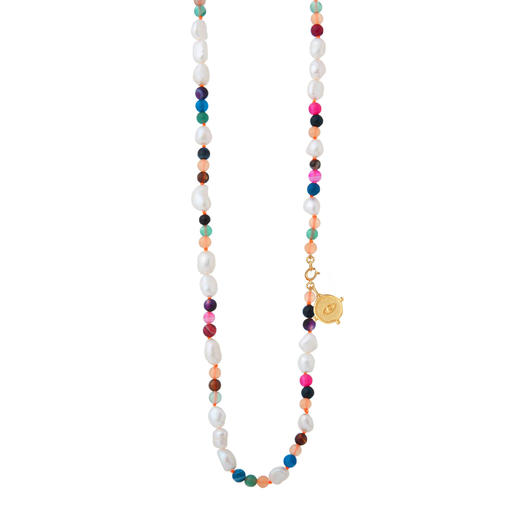 北京仓｜Barbóra-Eye-彩色玛瑙 眼睛金币 长项链（两种戴法）［希腊设计师] 商品图1