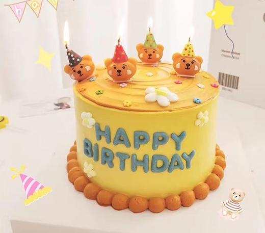 网红可爱帽子小熊蜡烛（4个装） 商品图0