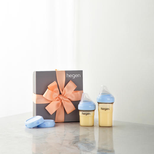 新加坡Hegen小礼盒 进口新生婴儿防胀气宽口径PPSU奶瓶礼盒装 储奶/辅食/零食罐 0-6月 商品图2