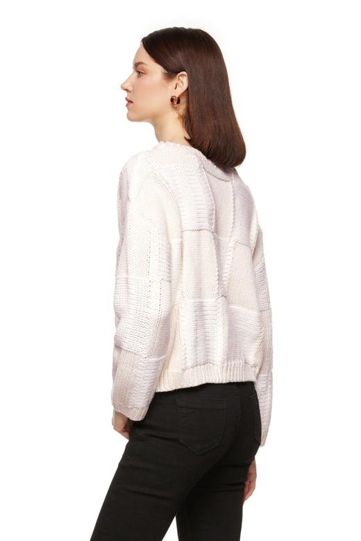 NECESSARY OBJECTS 拼色格纹百搭毛衣 8103 商品图2