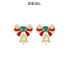 ZEGL圣诞系列蝴蝶结铃铛耳环高级感冬季红色耳钉925银针新年耳饰 商品缩略图0