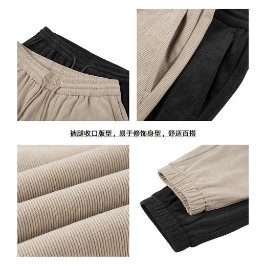 gxgjeans男装冬季卡其色束脚休闲裤男 商品图3