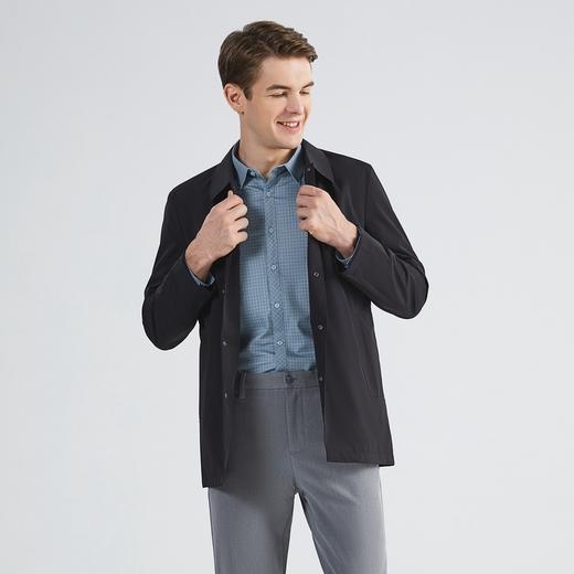 【特价】【厅里厅气】柒牌男秋款时尚潮流暗格子翻领防风外套123K70340 商品图1