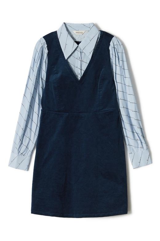 SIEGO 字母衬衣拼接连衣裙 7670 商品图4