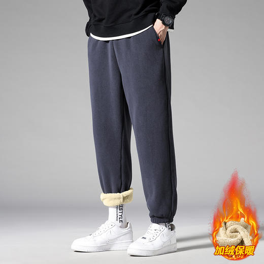 【GZ】无忧购冬季厚实奥粒绒复合羊羔绒内里保暖加绒百搭束脚男裤1611JR（截单后5-7天发货) 商品图4
