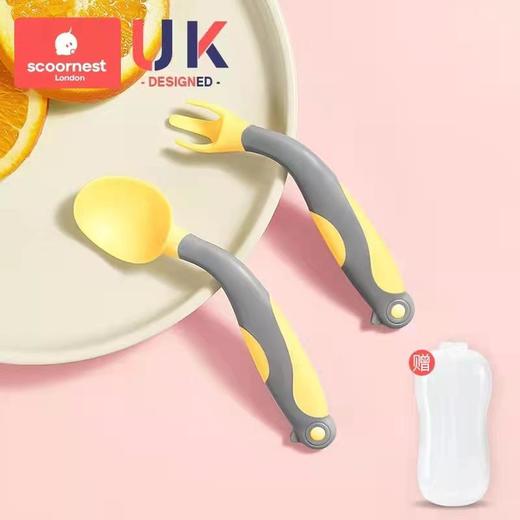 【2套装】科巢宝宝学吃饭训练勺子婴儿辅食弯头叉勺一岁可弯曲儿童餐具套装辅食勺 商品图6