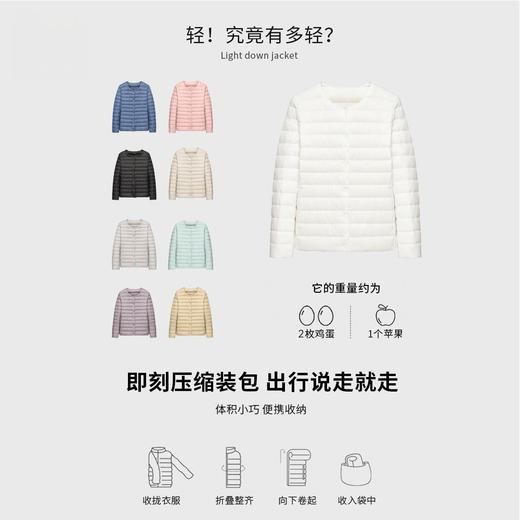 90%白鸭绒圆领羽绒服保暖鸭绒内胆两穿冬季修身外套 商品图2