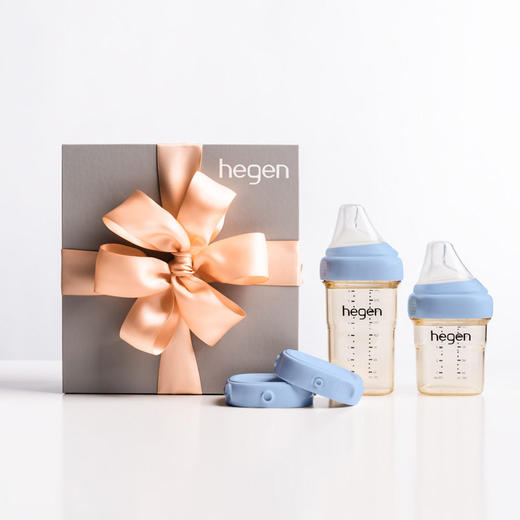 新加坡Hegen小礼盒 进口新生婴儿防胀气宽口径PPSU奶瓶礼盒装 储奶/辅食/零食罐 0-6月 商品图0