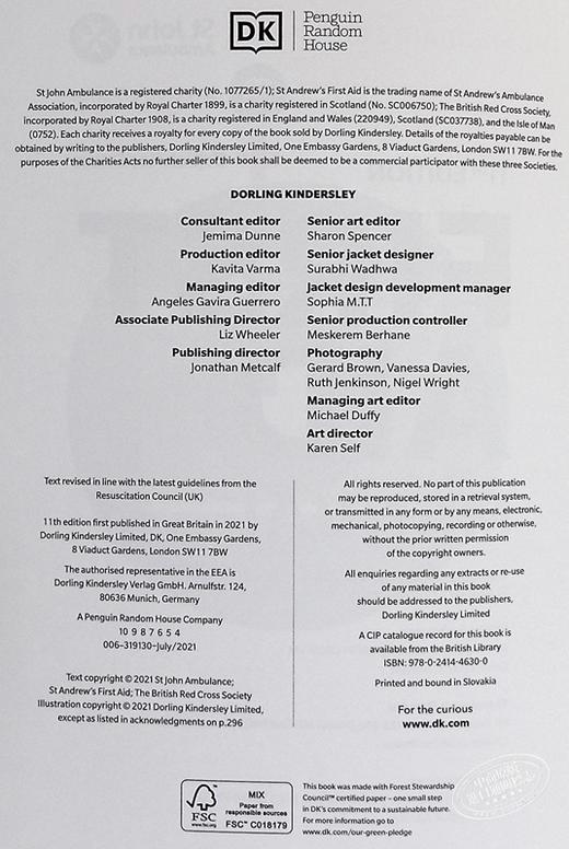 【中商原版】DK急救手册第11版 First Aid Manual 11th Edition 英文原版 英国红十字会 Voluntary Aid Societies 商品图4
