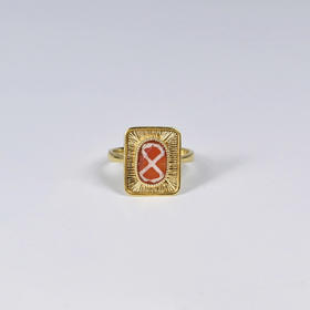 镶蚀红玉髓“生生不息”戒指