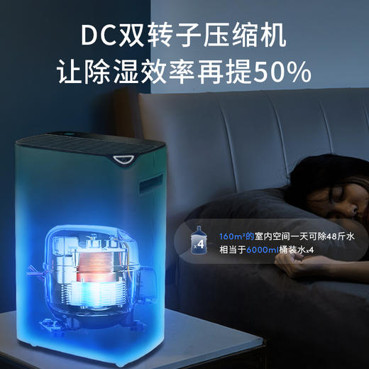 百奥智能除湿机家用卧室内静音抽湿房间小型宿舍地下室干燥吸湿器24L 商品图2