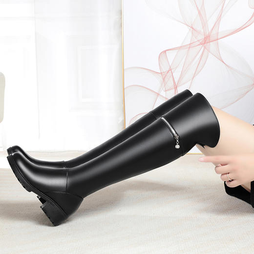 SX690秋冬新款过膝靴子高跟粗跟防水台马丁长靴 商品图2