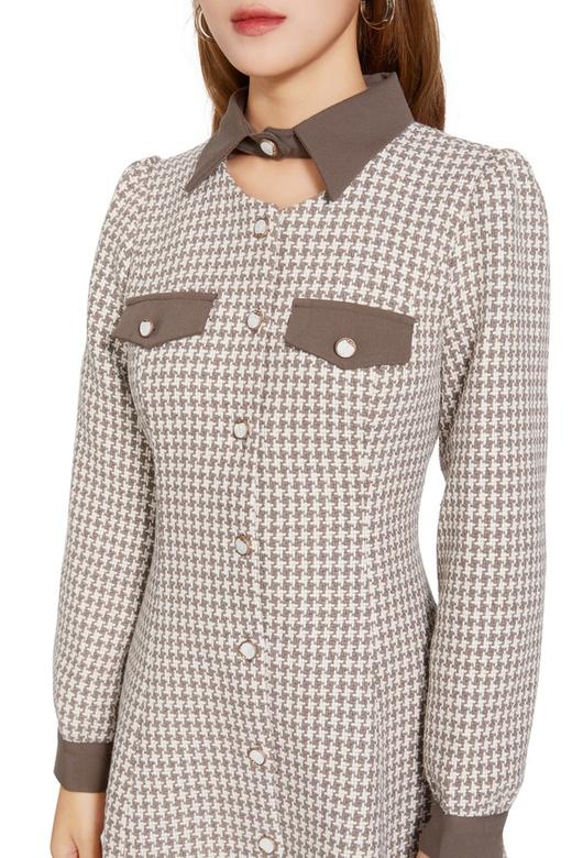 amadella 茶色格纹连衣裙 10048 商品图3