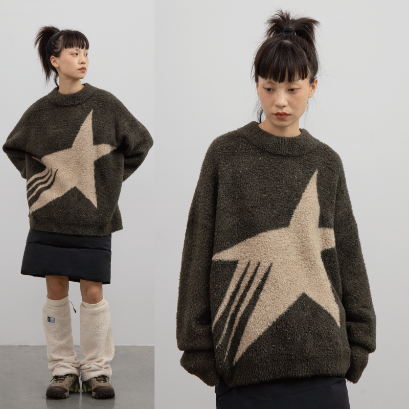 cryingcenter 仿熊毛海星毛衣 软糯质地宽松舒适