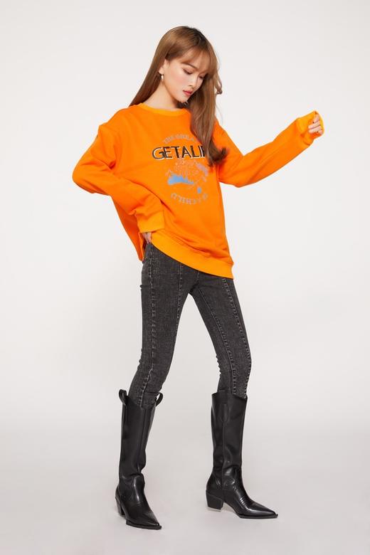 WHO KNOWS 亮橘色酷感卫衣 9510 商品图2