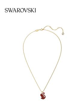 施华洛红天鹅项链，新年提前福气到~