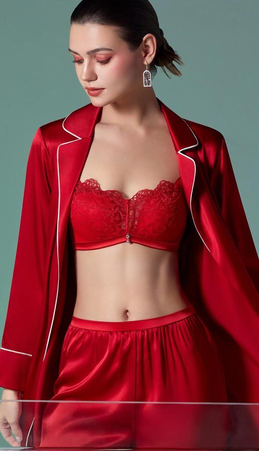 5F EmbryForm安莉芳东方魅力蕾丝轻柔杯无钢圈聚拢文胸 商品图0