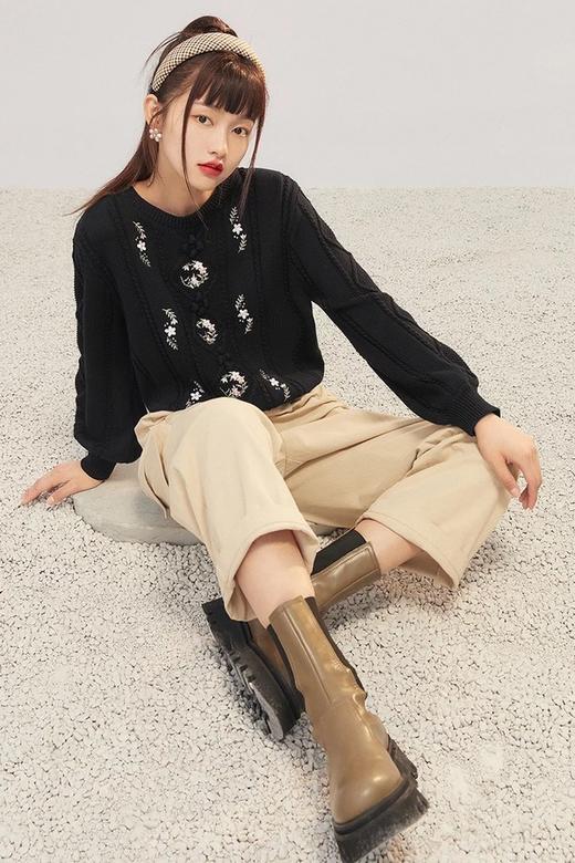 LED'IN 黑色针织毛衫 10211 商品图2