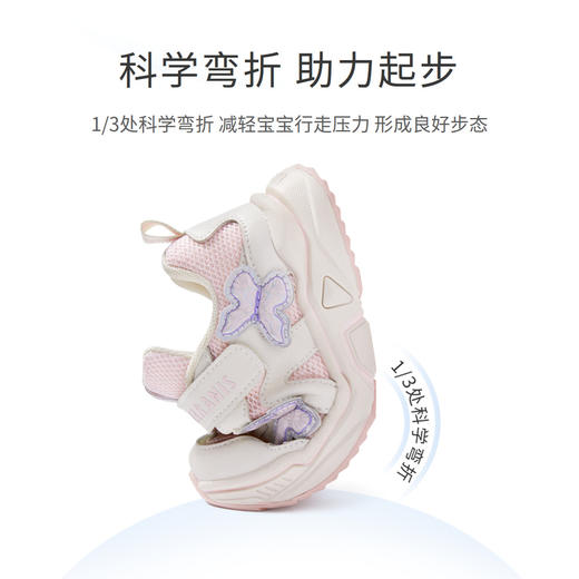 泰兰尼斯女童运动鞋2023春季新款轻便软底蝴蝶结女宝宝休闲跑步鞋 T01X3A2530 商品图2