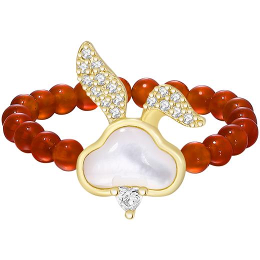 ZEGL设计师本命年系列心愿兔子红绳戒指女小众设计个性开口食指戒 商品图9