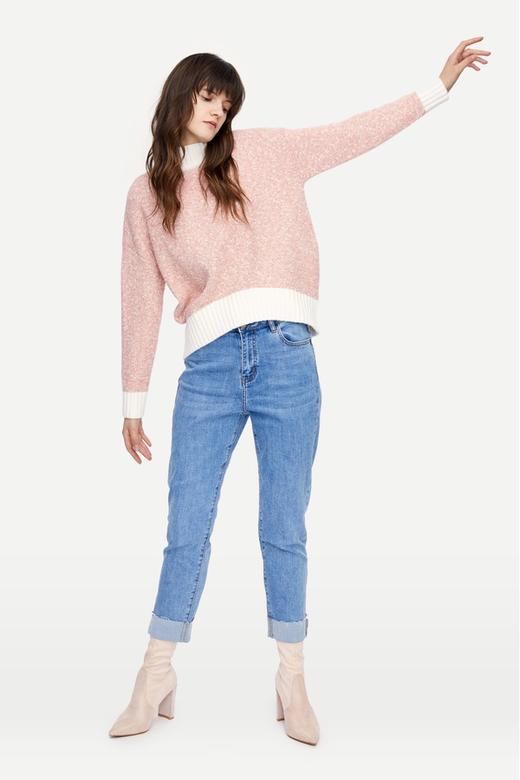 URBAN REVIVO 拼色少女针织毛衣 9643 商品图1