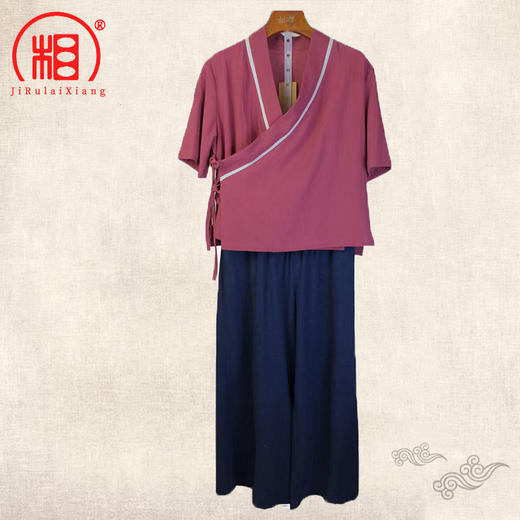 【相牌僧服旗舰店】全棉居士服 斜襟短袖 女居士禅修服纯色 商品图2